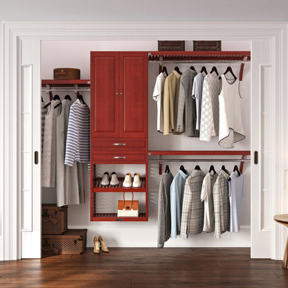 Solid Wood Closet Organizer with 2 Drawers and Doors Modern - John Louis Home - Closet Organizers