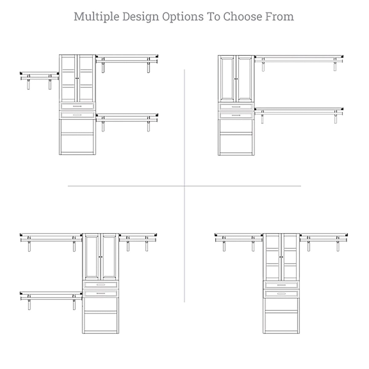 Solid Wood Closet Organizer with 2 Drawers and Doors Modern - John Louis Home - Closet Organizers