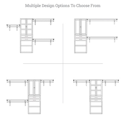 Solid Wood Closet Organizer with 2 Drawers and Doors Modern - John Louis Home - Closet Organizers