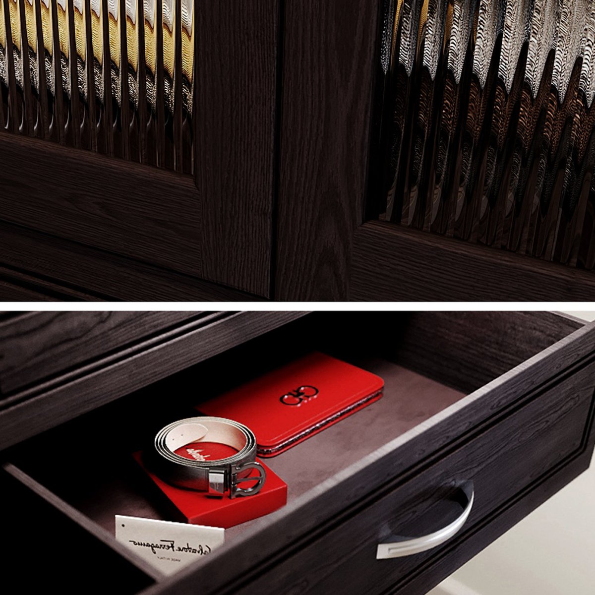 Solid Wood Closet Organizer with 2 Drawers and Doors Modern - John Louis Home - Closet Organizers